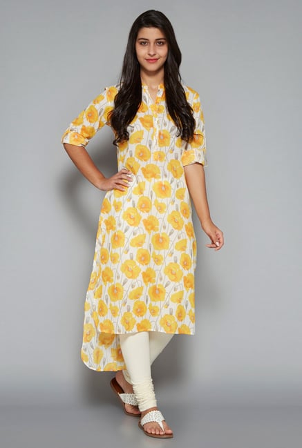 Utsa by Westside Yellow Pure Cotton Kurta Utsa by Westside Yellow Pure Cotton Kurta