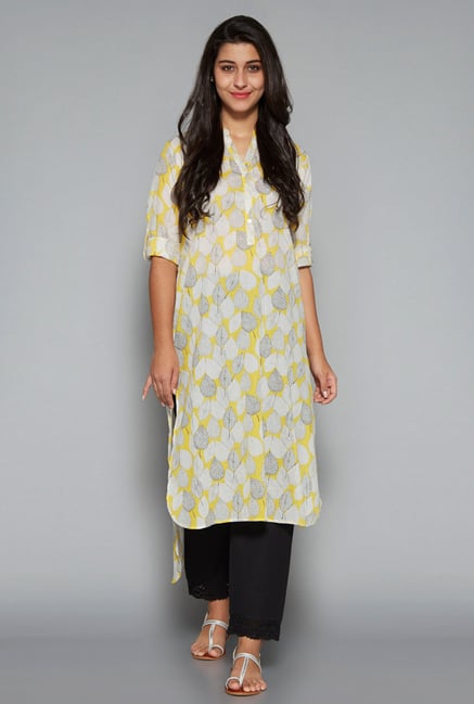 Utsa by Westside Yellow Pure Cotton Kurta Utsa by Westside Yellow Pure Cotton Kurta