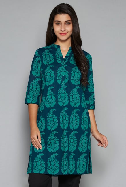 Utsa by Westside Turquoise Pure Cotton Kurta Utsa by Westside Turquoise Pure Cotton Kurta
