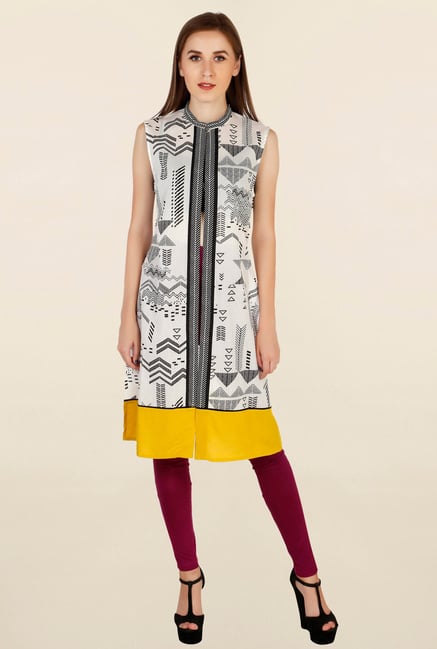 W Off White Printed Kurta W Off White Printed Kurta