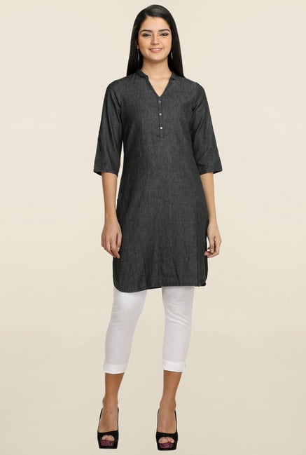 Aurelia Black Textured Kurti Aurelia Black Textured Kurti
