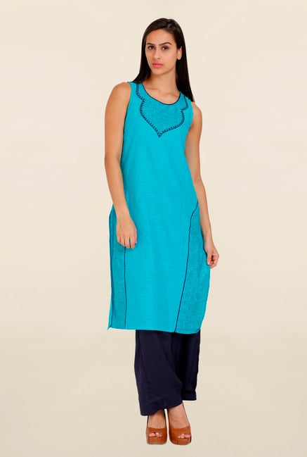Aurelia Turquoise Embroidered Kurta Aurelia Turquoise Embroidered Kurta