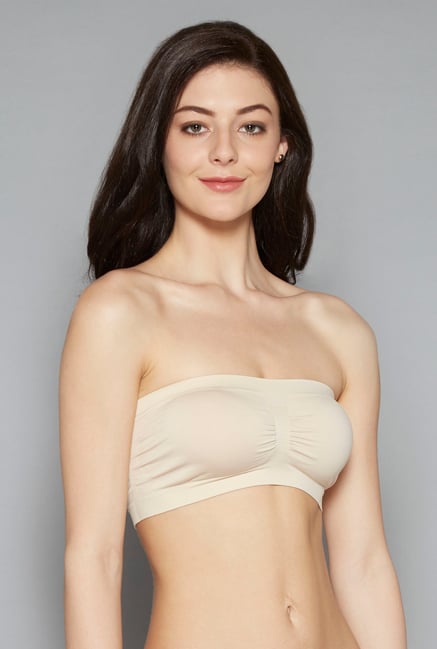 Wunderlove by Westside Beige Seam Free Bandeau Bra Wunderlove by Westside Beige Seam Free Bandeau Bra