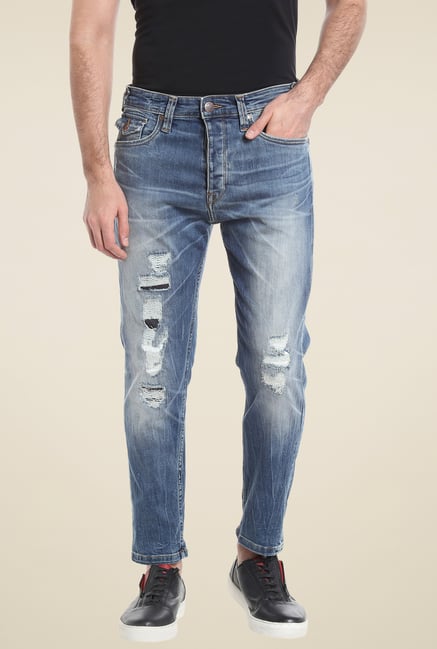 Jack & Jones Blue Comfort Fit Cotton Jeans Jack & Jones Blue Comfort Fit Cotton Jeans