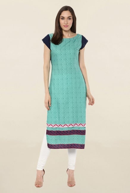 Ziyaa Mint Printed Crepe Kurta Ziyaa Mint Printed Crepe Kurta