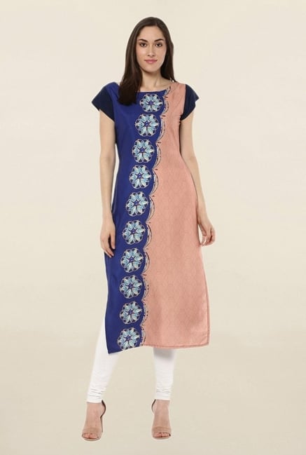 Ziyaa Beige Printed Crepe Kurta Ziyaa Beige Printed Crepe Kurta
