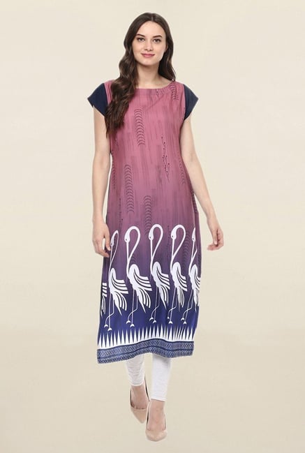 Ziyaa Multicolor Printed Crepe Kurta Ziyaa Multicolor Printed Crepe Kurta