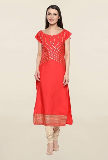 Ziyaa Coral Printed Crepe Kurta Ziyaa Coral Printed Crepe Kurta