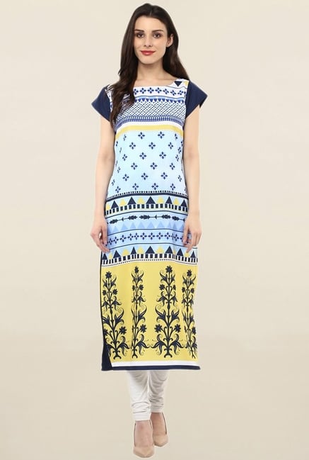 Ziyaa Multicolor Printed Crepe Kurta Ziyaa Multicolor Printed Crepe Kurta