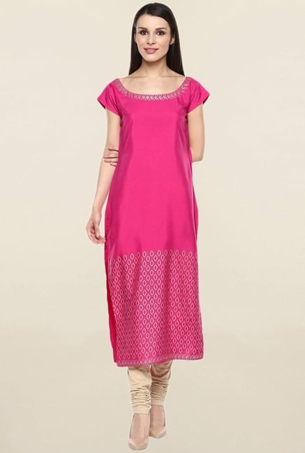 Ziyaa Pink Printed Crepe Kurta Ziyaa Pink Printed Crepe Kurta