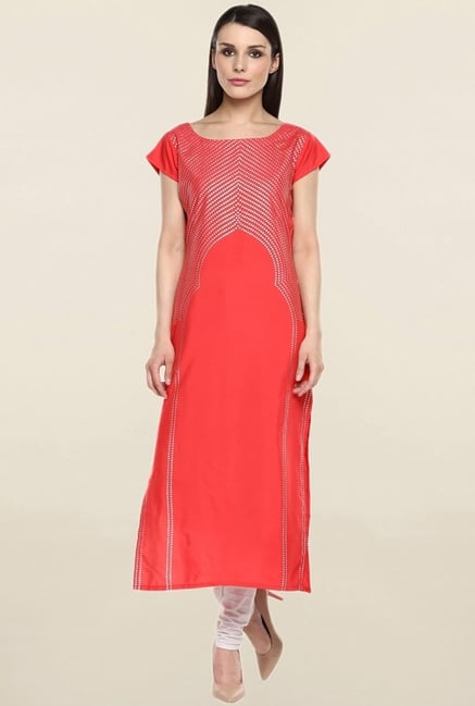 Ziyaa Coral Printed Crepe Kurta Ziyaa Coral Printed Crepe Kurta
