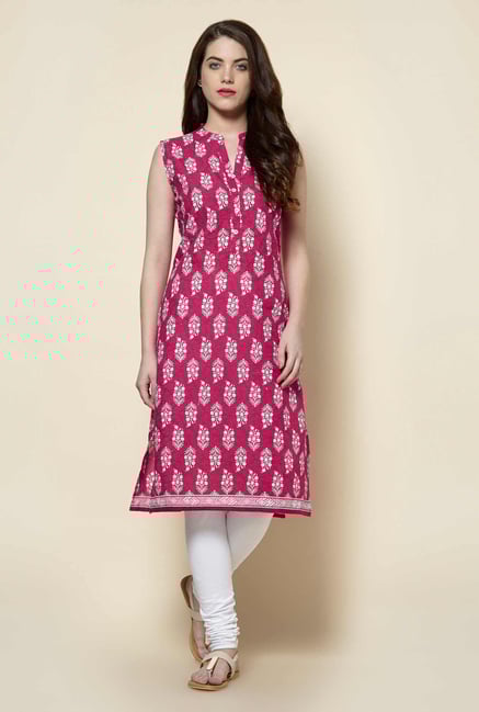 Zudio Fuchsia Pure Cotton Kurta Zudio Fuchsia Pure Cotton Kurta