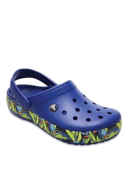 Crocs Crocband Tropical IV Navy Back Strap Clogs Crocs Crocband Tropical IV Navy Back Strap Clogs
