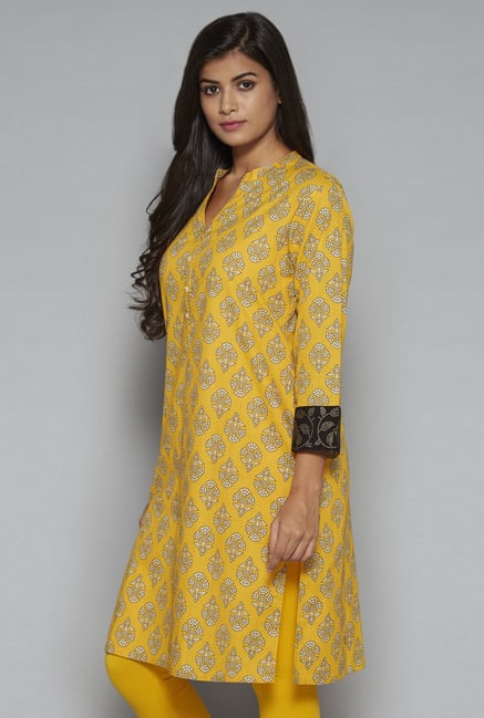 Utsa by Westside Yellow Floral Printed Kurta Utsa by Westside Yellow Floral Printed Kurta