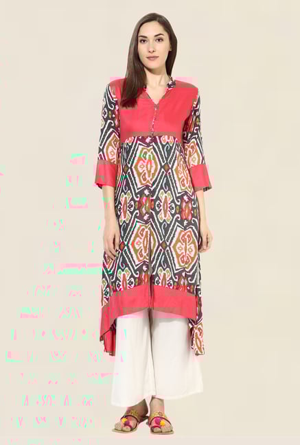 Mytri Multicolor Printed Rayon Kurta Mytri Multicolor Printed Rayon Kurta