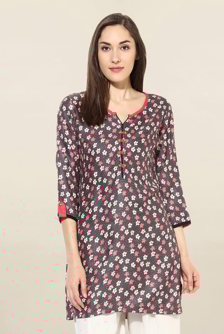Mytri Multicolor Floral Print Rayon Kurti Mytri Multicolor Floral Print Rayon Kurti