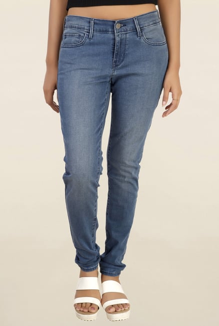 Levi's 710 Blue Skinny Fit Lightly Washed Jeans Levi's 710 Blue Skinny Fit Lightly Washed Jeans