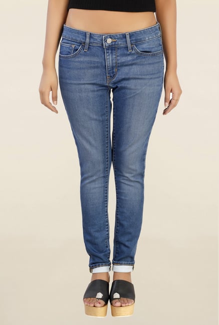 Levi's 711 Blue Skinny Fit Lightly Washed Jeans Levi's 711 Blue Skinny Fit Lightly Washed Jeans