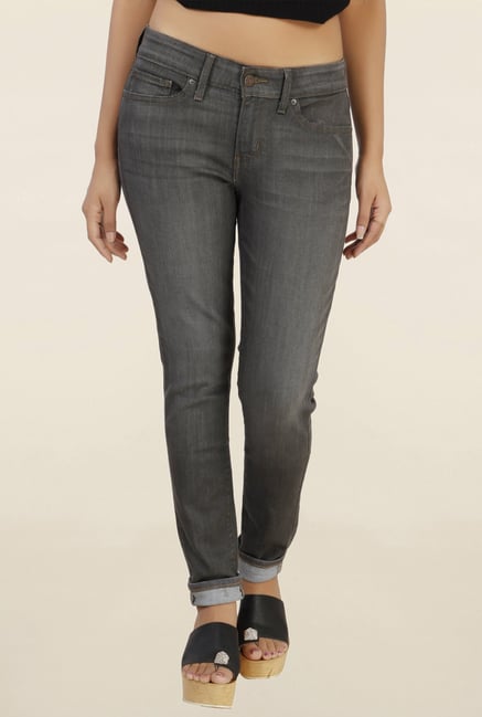 Levi's 711 Black Skinny Fit Lightly Washed Jeans Levi's 711 Black Skinny Fit Lightly Washed Jeans