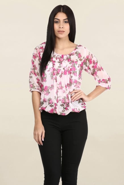 Mayra Pink Floral Print Top Mayra Pink Floral Print Top