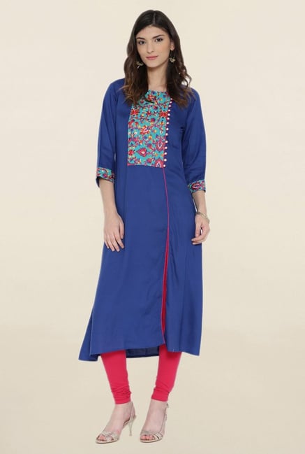 Shree Navy Embroidered Kurta Shree Navy Embroidered Kurta