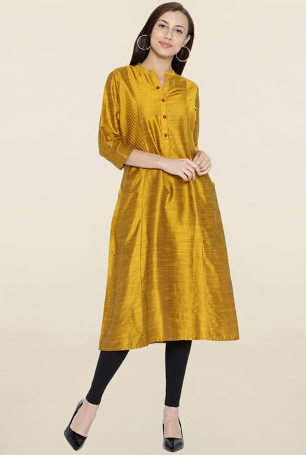 Shree Yellow Textured Kurta Shree Yellow Textured Kurta
