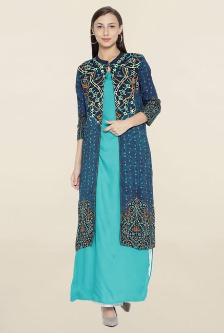 Shree Navy Printed Kurta Shree Navy Printed Kurta