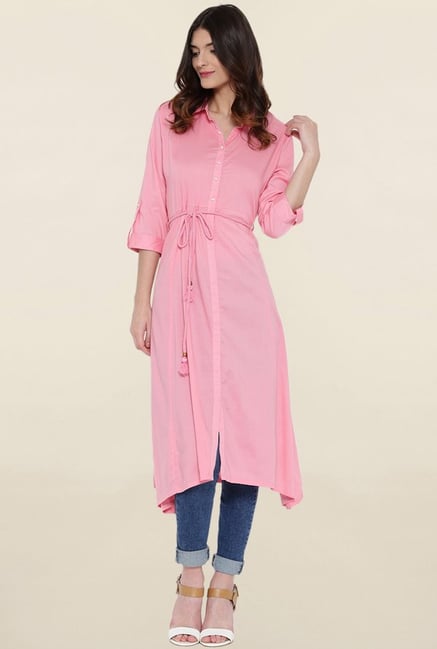 Shree Pink Solid Kurta Shree Pink Solid Kurta