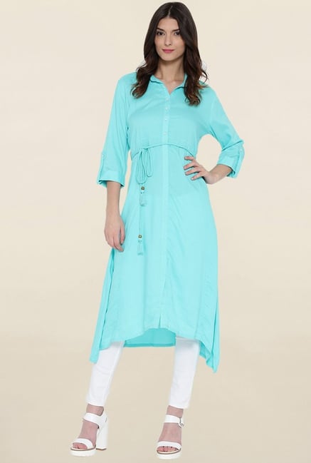 Shree Turquoise Solid Kurta Shree Turquoise Solid Kurta