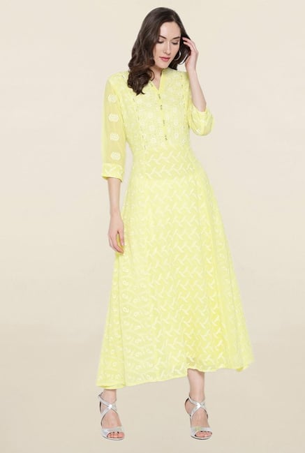 Shree Yellow Embroidered Kurta Shree Yellow Embroidered Kurta
