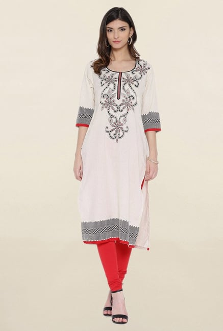 Shree Off White Printed Kurta Shree Off White Printed Kurta