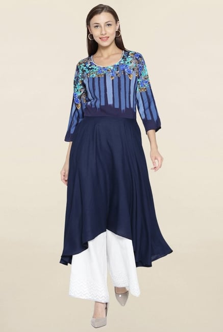 Shree Navy Printed Kurta Shree Navy Printed Kurta