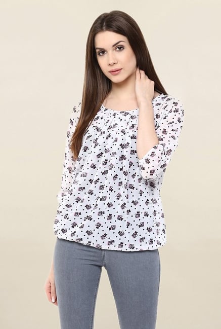 Mayra White Printed Top Mayra White Printed Top