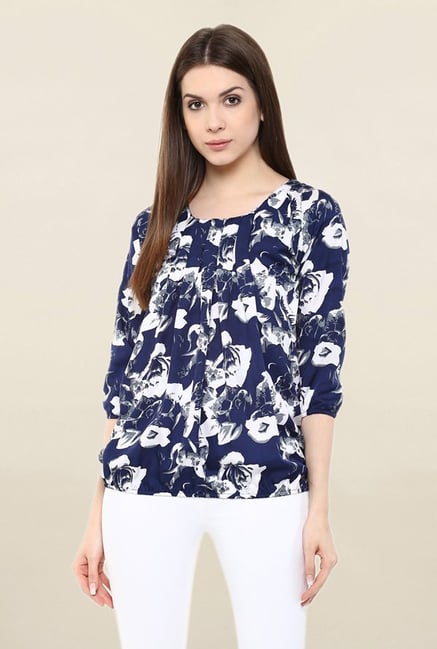 Mayra Blue Printed Top Mayra Blue Printed Top