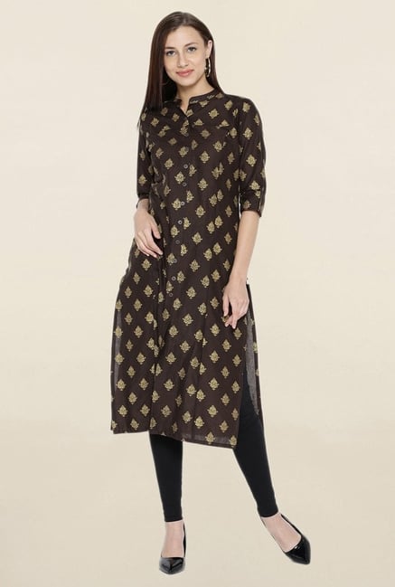 Shree Brown Printed Kurta Shree Brown Printed Kurta