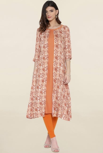 Shree Orange Printed Kurta Shree Orange Printed Kurta