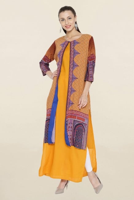 Shree Mustard Printed Kurta Shree Mustard Printed Kurta
