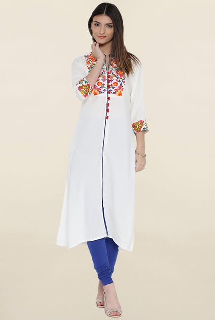 Shree White Embroidered Kurta Shree White Embroidered Kurta