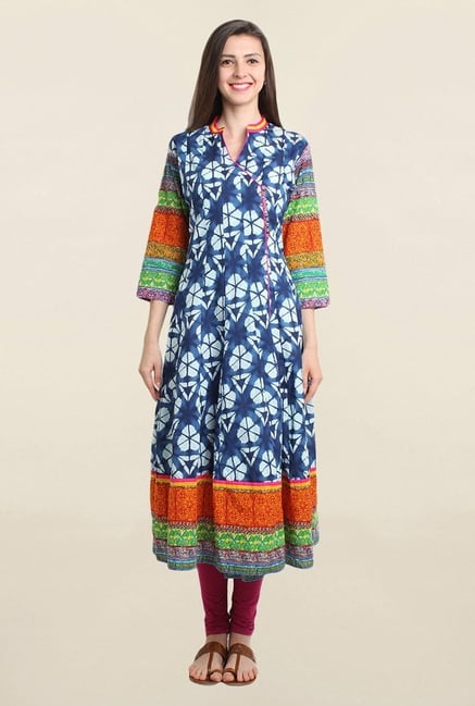 Suthidori Blue Printed Kurta Suthidori Blue Printed Kurta