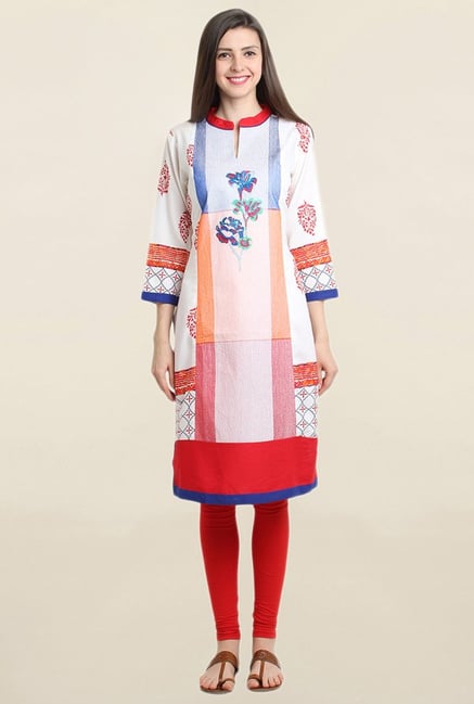 Suthidori White Printed Kurta Suthidori White Printed Kurta