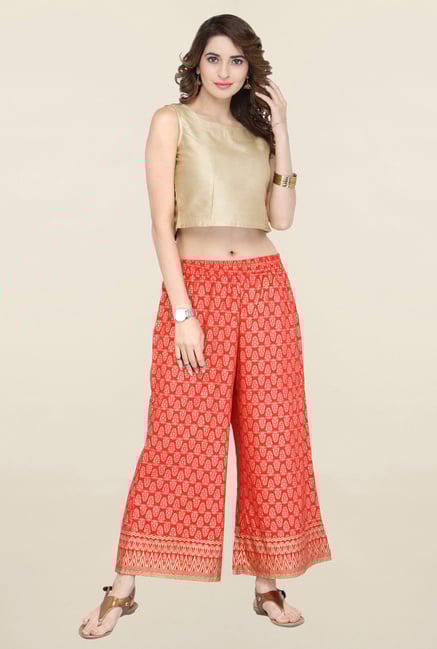 Varanga Orange Printed Palazzo Varanga Orange Printed Palazzo