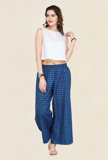 Varanga Blue Checks Palazzo Varanga Blue Checks Palazzo
