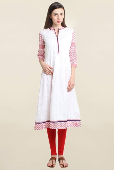 Suthidori White Embroidered Anarkali Kurta Suthidori White Embroidered Anarkali Kurta