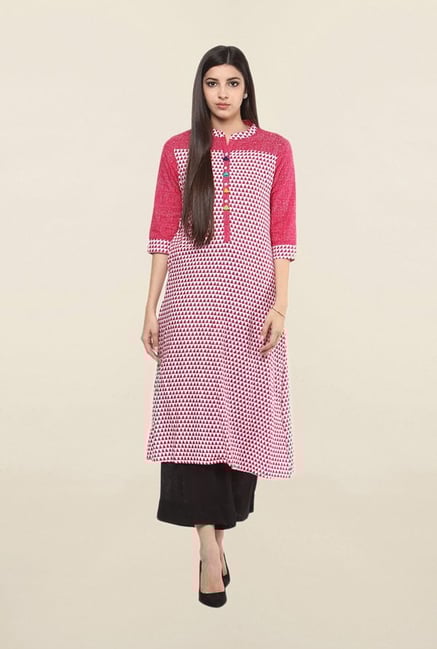 Suthidori Pink Printed Kurta Suthidori Pink Printed Kurta