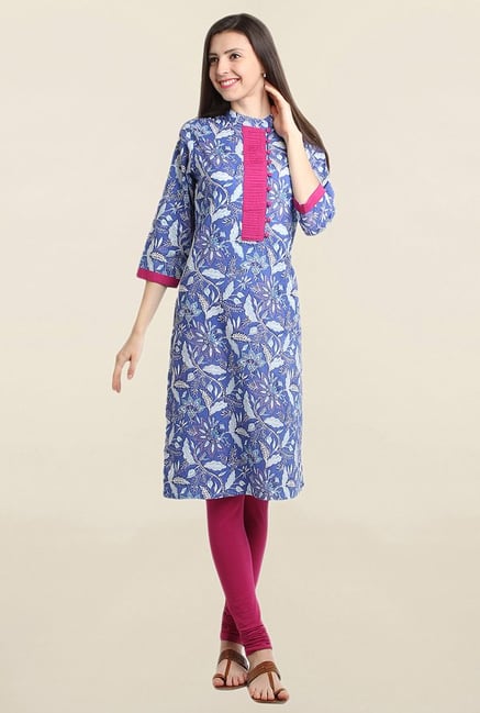 Suthidori Blue Printed Kurta Suthidori Blue Printed Kurta