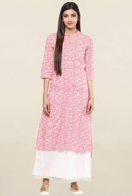 Suthidori Pink Printed Kurta Suthidori Pink Printed Kurta