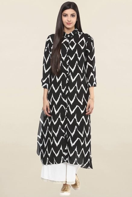 Suthidori Black Printed Kurta Suthidori Black Printed Kurta