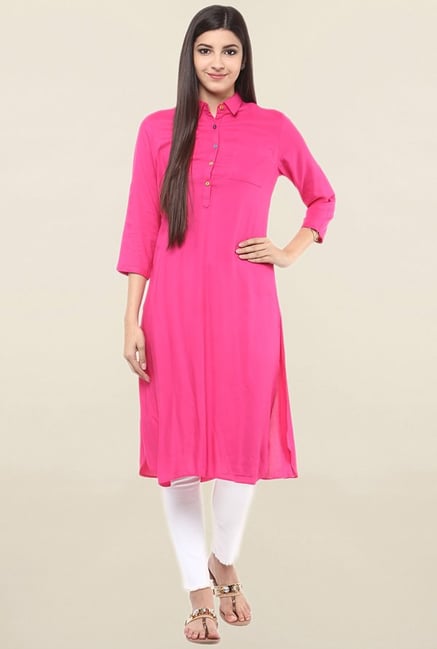 Suthidori Pink Rayon Kurta Suthidori Pink Rayon Kurta