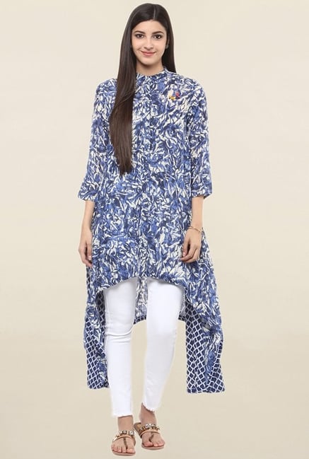 Suthidori Blue Printed Kurta Suthidori Blue Printed Kurta
