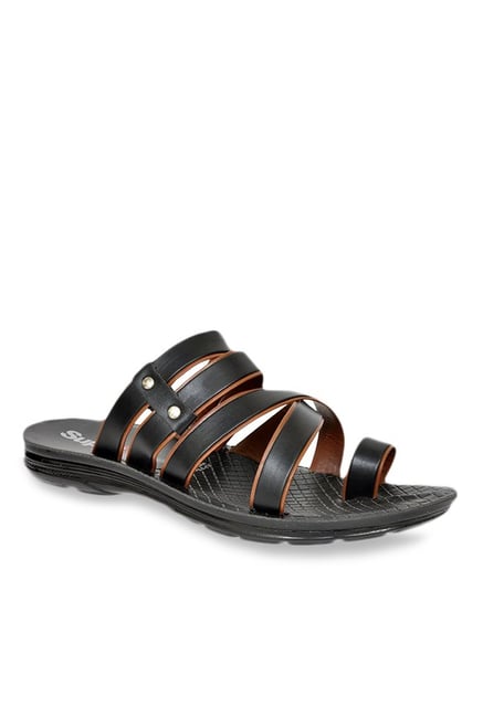 Allen Cooper Black Toe Ring Sandals Allen Cooper Black Toe Ring Sandals